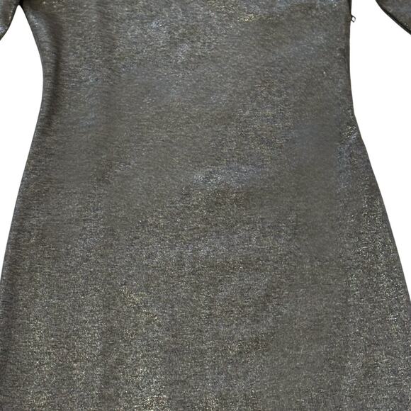 Alice & Olivia Cocktail Dress - Gray/Silver Shimmer with Sheer Back - Size 8 - Picture 13 of 16